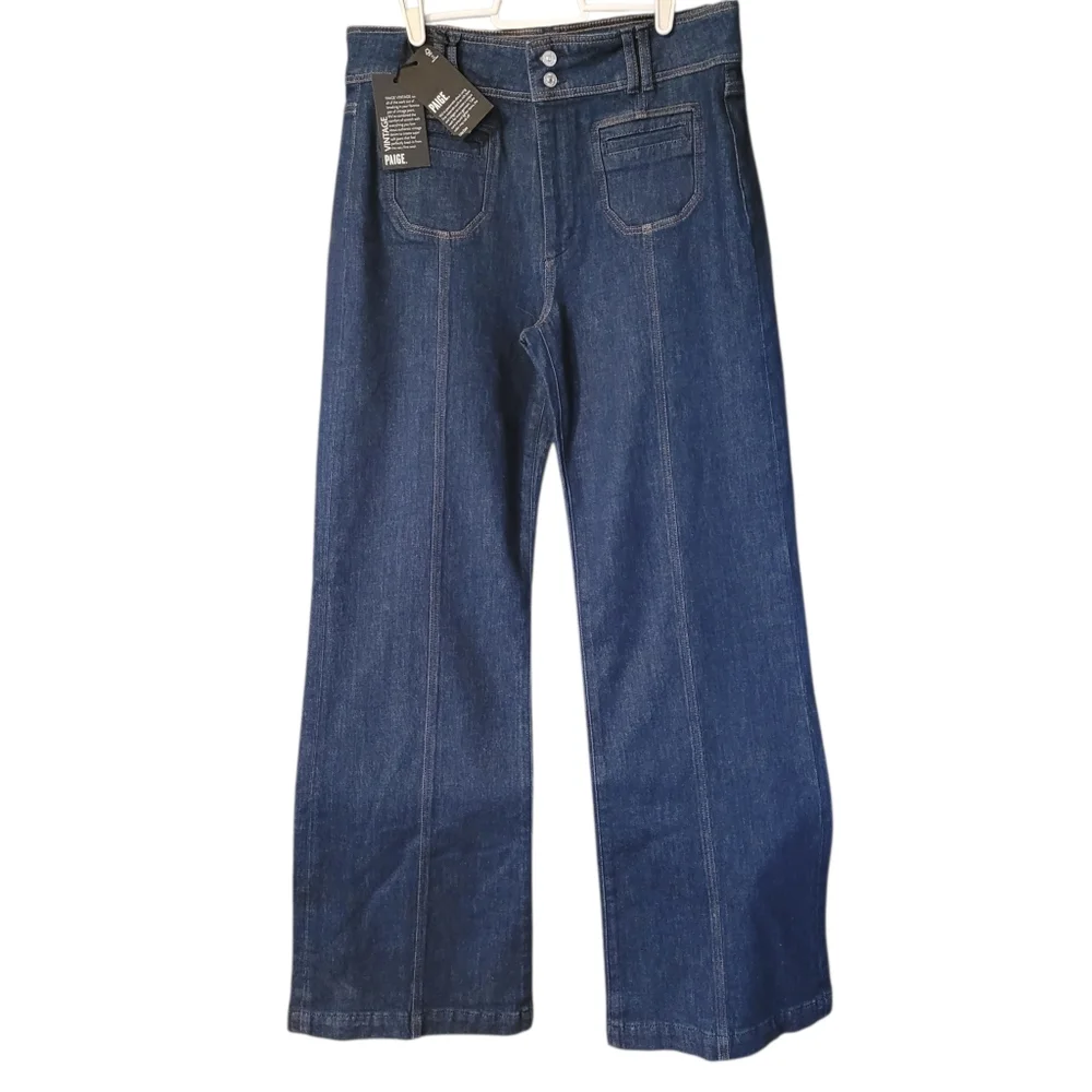 NWT PAIGE Leenah slim wide leg high waist jeans - 31. A2 - Picture 1 of 12